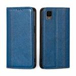 For TCL 30Z T602DL Grid Texture Magnetic Flip Leather Phone Case(Blue)