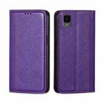 For TCL 30Z T602DL Grid Texture Magnetic Flip Leather Phone Case(Purple)