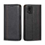 For TCL 303 Grid Texture Magnetic Flip Leather Phone Case(Black)