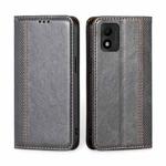 For TCL 303 Grid Texture Magnetic Flip Leather Phone Case(Grey)