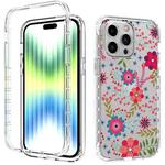 For iPhone 14 Pro Max Transparent Painted Phone Case (Small Floral)