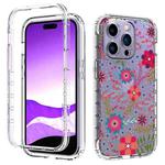 For iPhone 14 Pro Transparent Painted Phone Case(Small Floral)
