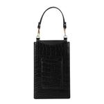 Stone Texture Card Holder Mobile Phone Bag with Short Strap(Black)