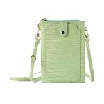Stone Texture Card Holder Mobile Phone Zipper Bag with Long Strap(Green)