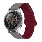 For Xiaomi Haylou RT / RT2 / GST / GS / RS3 Universal Reverse Buckle Magnetic Silicone Watch Band(Grey Wine Red)