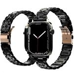 Electroplated Acrylic Watch Band For Apple Watch Ultra 49mm / Series 8&7 45mm / SE 2&6&SE&5&4 44mm / 3&2&1 42mm(Black)