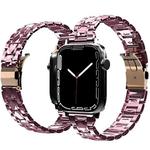 Electroplated Acrylic Watch Band For Apple Watch Ultra 49mm / Series 8&7 45mm / SE 2&6&SE&5&4 44mm / 3&2&1 42mm(Pink)