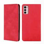 For Motorola Moto G42 4G Skin Feel Magnetic Horizontal Flip Leather Phone Case(Red)