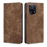 For OPPO Find X5 RFID Anti-theft Brush Magnetic Leather Phone Case(Brown)