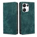 For OPPO Reno8 Pro+ 5G RFID Anti-theft Brush Magnetic Leather Phone Case(Green)