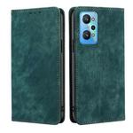 For Realme GT Neo2 5G RFID Anti-theft Brush Magnetic Leather Phone Case(Green)