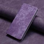 For Huawei Nova 8i RFID Anti-theft Brush Magnetic Leather Phone Case(Purple)