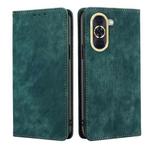 For Huawei Nova 10 RFID Anti-theft Brush Magnetic Leather Phone Case(Green)