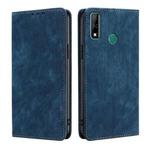 For Huawei Y8S RFID Anti-theft Brush Magnetic Leather Phone Case(Blue)