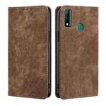 For Huawei Y8S RFID Anti-theft Brush Magnetic Leather Phone Case(Brown)