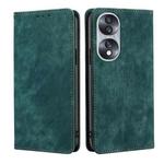 For Honor 70 RFID Anti-theft Brush Magnetic Leather Phone Case(Green)