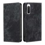 For Sony Xperia 10 IV RFID Anti-theft Brush Magnetic Leather Phone Case(Black)