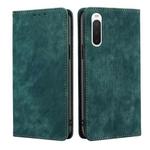 For Sony Xperia 10 IV RFID Anti-theft Brush Magnetic Leather Phone Case(Green)