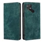 For Xiaomi Poco C40 RFID Anti-theft Brush Magnetic Leather Phone Case(Green)