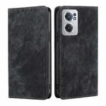 For OnePlus Nord CE 2 5G RFID Anti-theft Brush Magnetic Leather Phone Case(Black)