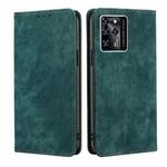 For ZTE Blabe V30 RFID Anti-theft Brush Magnetic Leather Phone Case(Green)