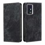 For ZTE Axon 30 Pro RFID Anti-theft Brush Magnetic Leather Phone Case(Black)