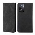 For OPPO A57 4G 2022 Skin Feel Magnetic Horizontal Flip Leather Phone Case(Black)