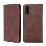 For TCL 30T T603DL Skin Feel Magnetic Horizontal Flip Leather Phone Case(Dark Brown)