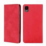 For TCL 30Z T602DL Skin Feel Magnetic Horizontal Flip Leather Phone Case(Red)