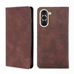 For Huawei nova 10 Skin Feel Magnetic Horizontal Flip Leather Phone Case(Dark Brown)