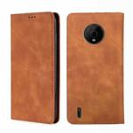 For Nokia C200 Skin Feel Magnetic Horizontal Flip Leather Phone Case(Light Brown)