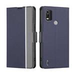 For Nokia C21 Plus Twill Texture Side Button Leather Phone Case(Blue)
