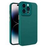 For iPhone 14 Pro Max Leather Texture TPU Phone Case (Dark Green)