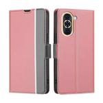 For Huawei nova 10 Twill Texture Side Button Leather Phone Case(Pink)