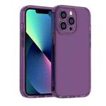 For iPhone 13 Pro Max Straight Edge Space Shockproof Phone Case (Transparent Purple)