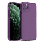 For iPhone 11 Pro Max Straight Edge Space Shockproof Phone Case (Transparent Purple)