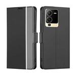 For vivo S15 5G Twill Texture Side Button Leather Phone Case(Black)