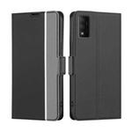 For TCL 30T T603DL Twill Texture Side Button Leather Phone Case(Black)