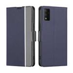 For TCL 30T T603DL Twill Texture Side Button Leather Phone Case(Blue)