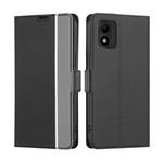 For TCL 303 Twill Texture Side Button Leather Phone Case(Black)