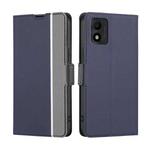 For TCL 303 Twill Texture Side Button Leather Phone Case(Blue)