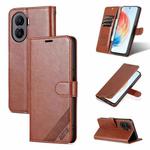 For Honor X40i AZNS Sheepskin Texture Flip Leather Phone Case(Brown)