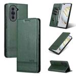 For Huawei nova 10 Pro AZNS Magnetic Calf Texture Flip Leather Phone Case(Dark Green)