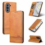 For Huawei nova 10 Pro AZNS Magnetic Calf Texture Flip Leather Phone Case(Light Brown)