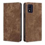 For Alcatel 1B 2022 RFID Anti-theft Brush Magnetic Leather Phone Case(Brown)