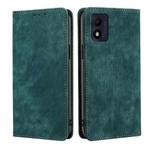 For Alcatel 1B 2022 RFID Anti-theft Brush Magnetic Leather Phone Case(Green)
