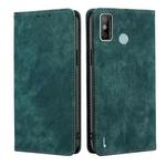 For Tecno Spark 6 GO RFID Anti-theft Brush Magnetic Leather Phone Case(Green)