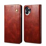 For Noting phone 1 Simple Wax Crazy Horse Texture Horizontal Flip Leather Case(Brown)