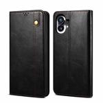 For Noting phone 1 Simple Wax Crazy Horse Texture Horizontal Flip Leather Case(Black)