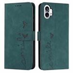 For Noting Phone 1 Skin Feel Heart Pattern Leather Phone Case(Green)